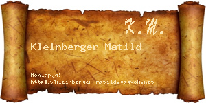 Kleinberger Matild névjegykártya